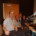 Negli studi di Radio CKJS (da sx: Pasqualino Bongiovanni, Carmine Coppola, Angela Caputo, Frank Pullia)